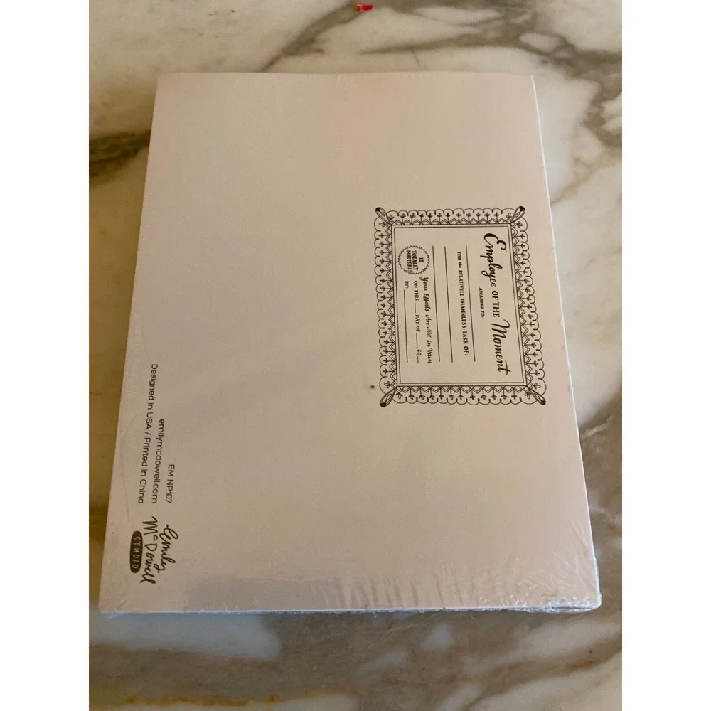 NEW Sealed Emily McDowell Employee of the Month Certificate Pad (75 count)